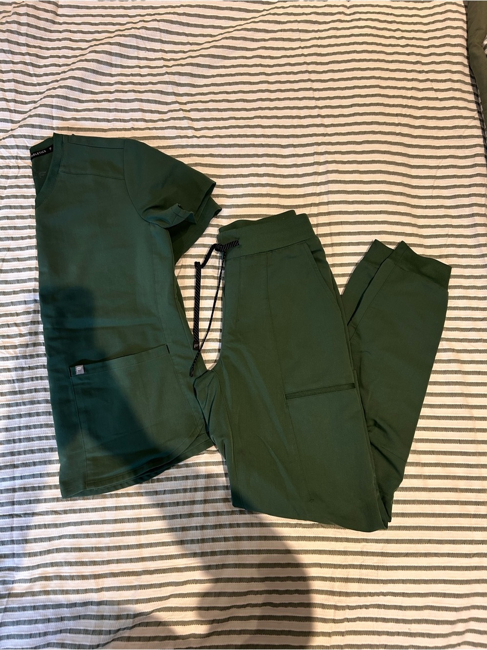Fabletics Olive Green V-Neck Scrub Top